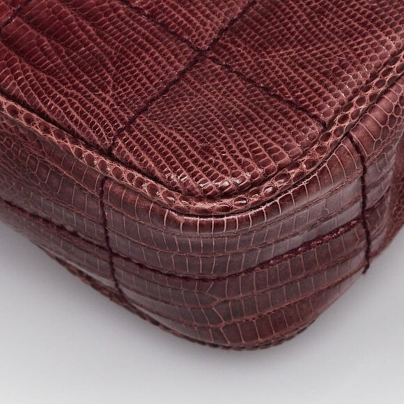 Chanel Dark Red Square Quilted Lizard Extra Mini Flap Bag - Picture 4 of 11